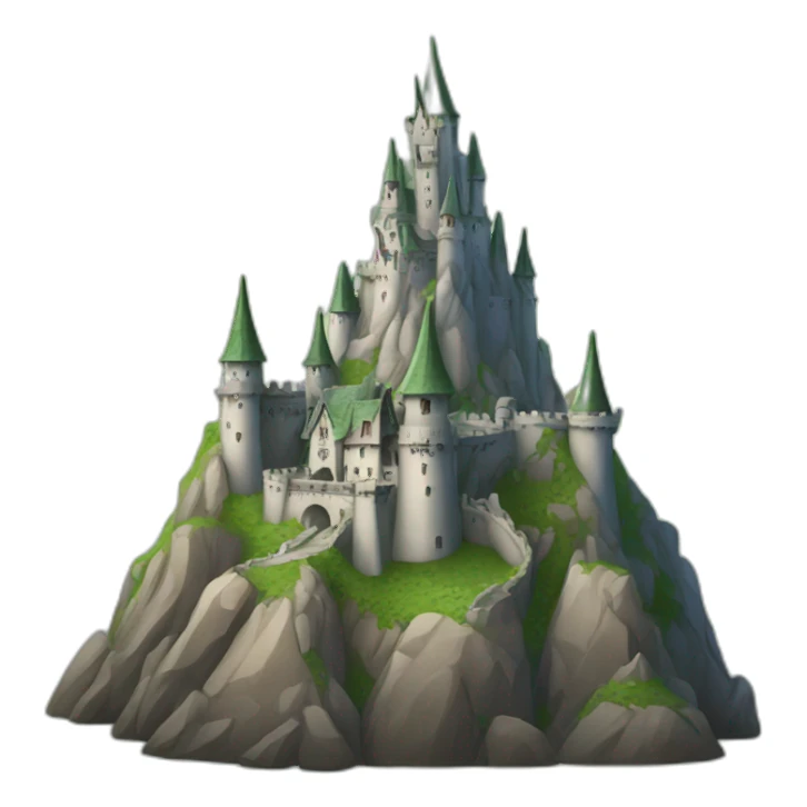 evil elvish mountain castle sticker