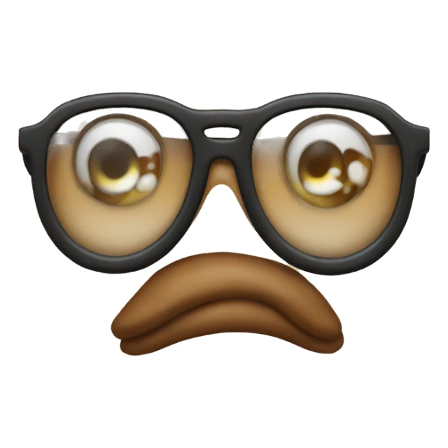 Poop emoji with glasses  sticker