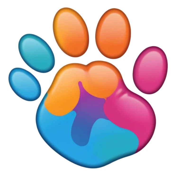 colored puppy paw print sticker