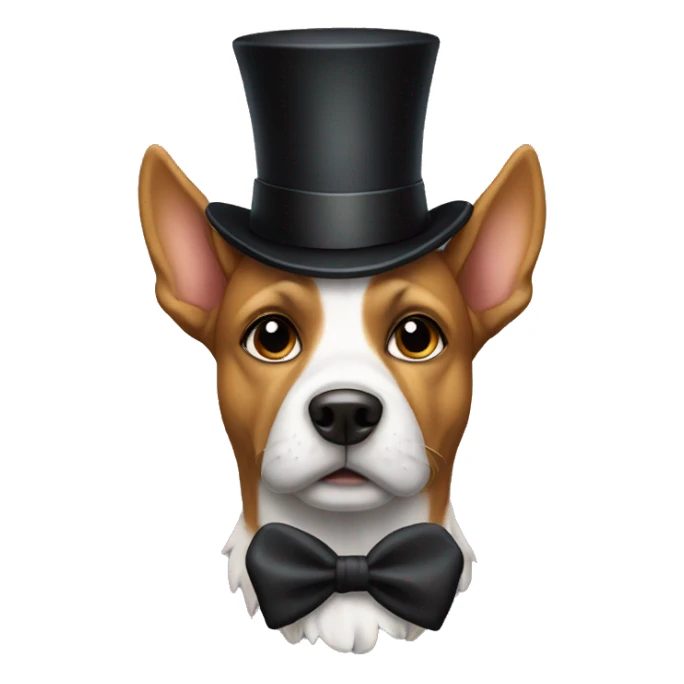 Dog with top hat sticker