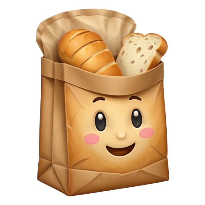 bread in paper bag sticker