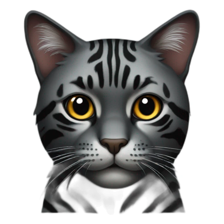 black tiger cat sticker