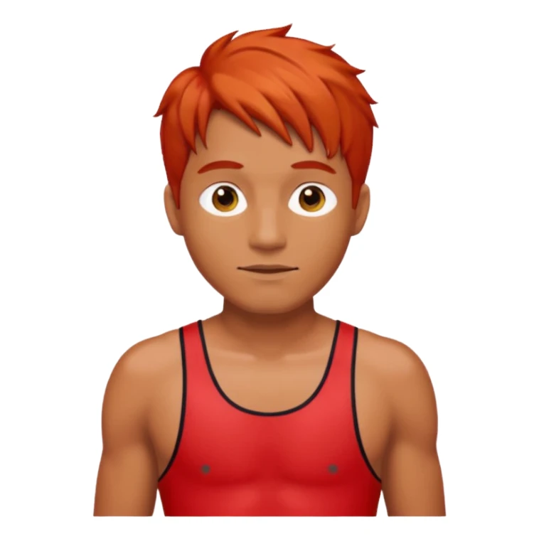 man in bathing suits with red hair sticker