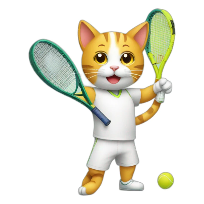 Tennis cat love sticker