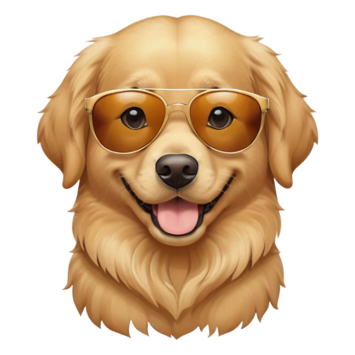 Golden retriever with sunglasses  sticker