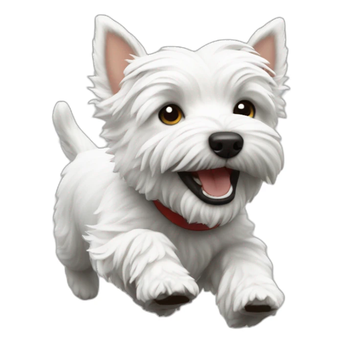 Westie running sticker