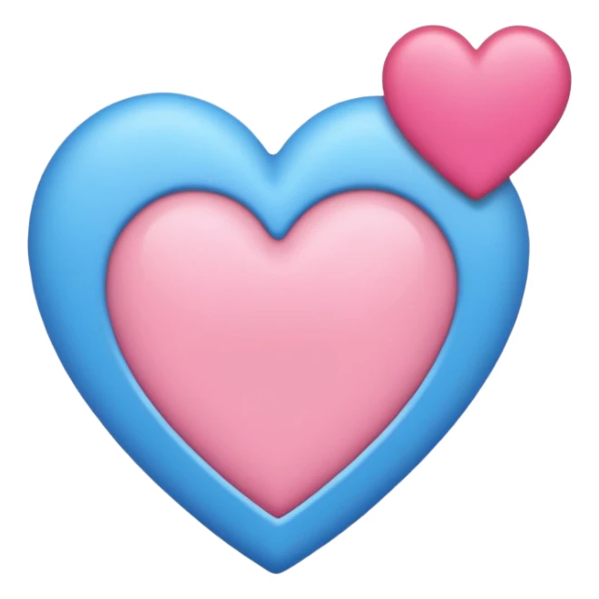 Corazón con colores azul & rosado combinado  sticker