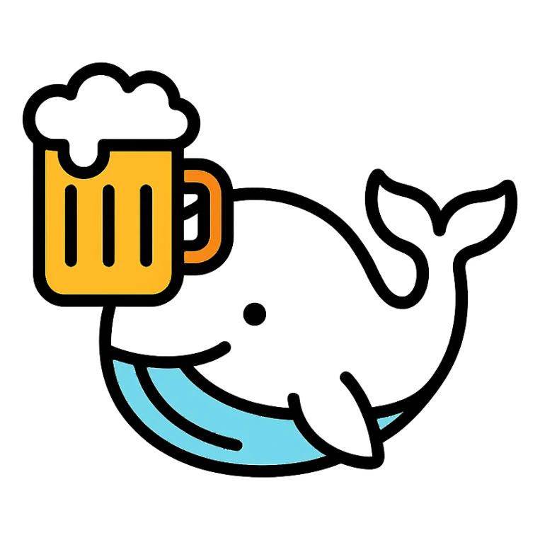 white whale with beer sticker