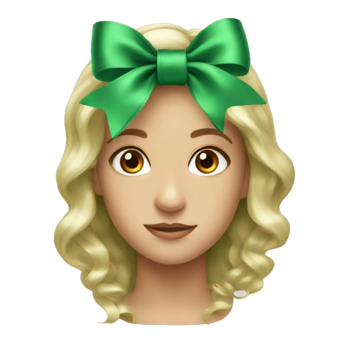 satin green bow sticker