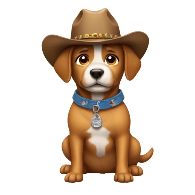 Dog wearing cowboy hat  sticker