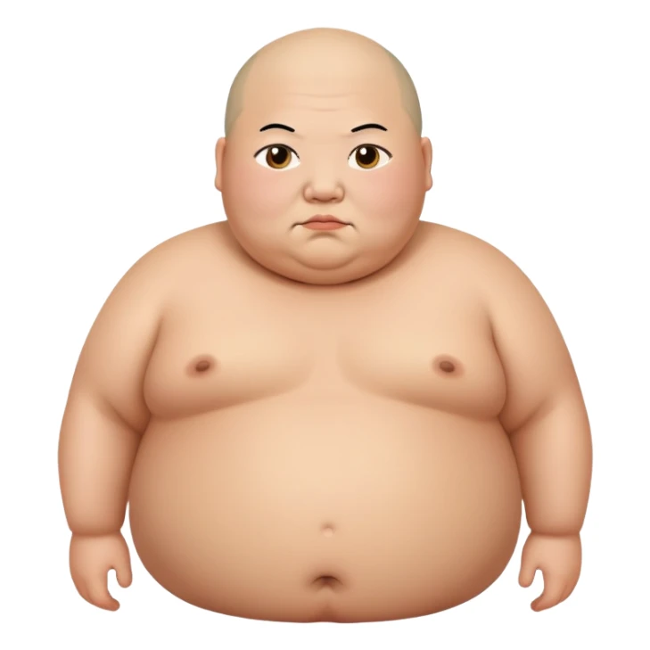 Mega obese bald chinese kid sticker