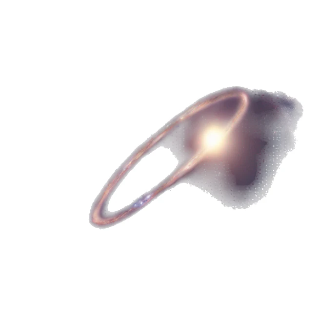 heart shape galaxy with orbit ring  sticker