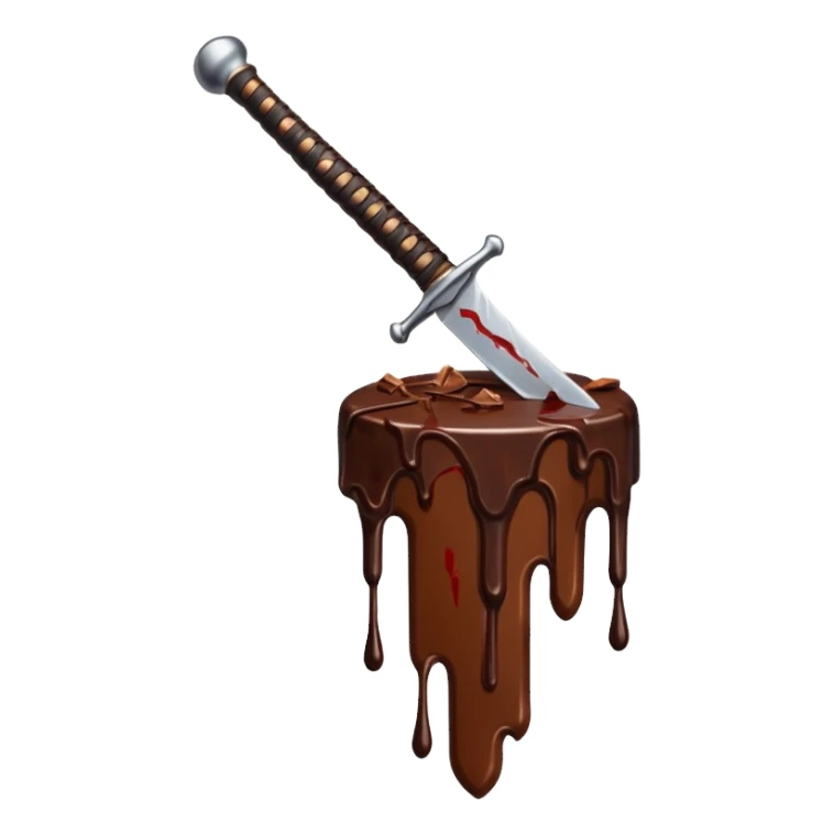 Blood on sword with chocolate sticker