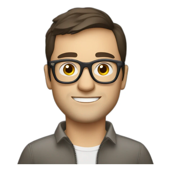 Brunette man with glasses driving Citroen C4 sticker