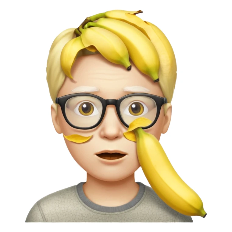 human face banana with glasses sticker