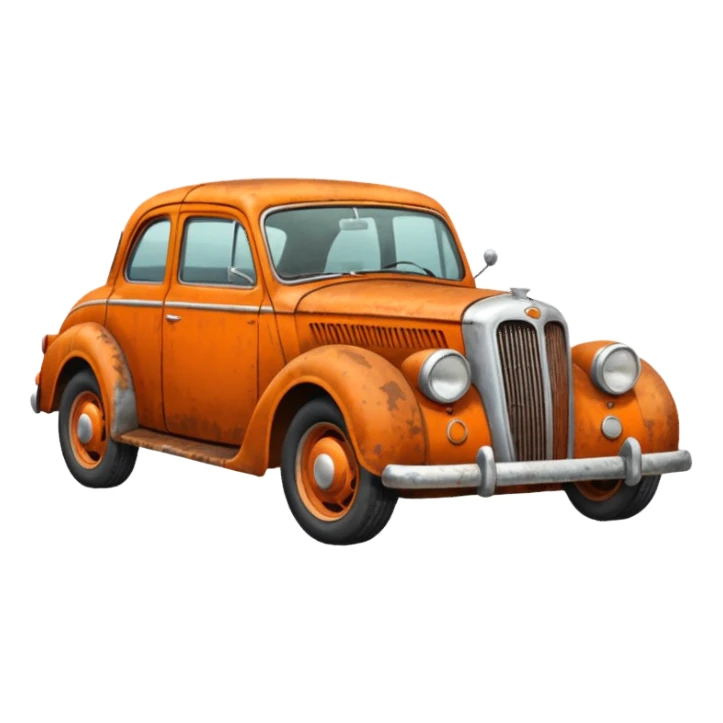 orange old car sticker