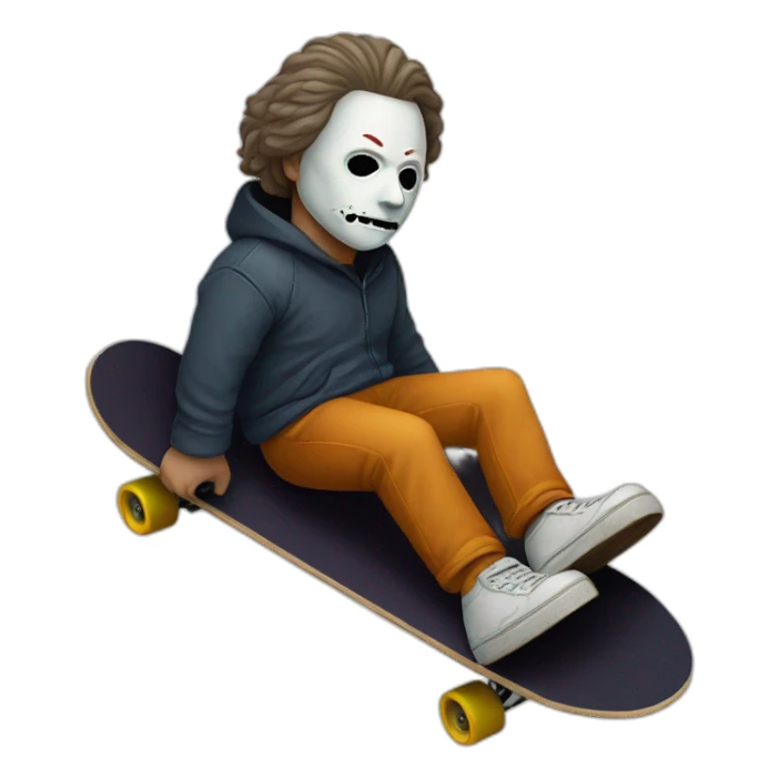 michael myers on a skateboard sticker