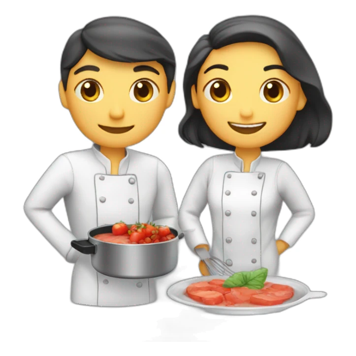 Cocinero y cocinera besándose sticker