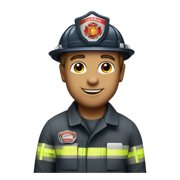 caucasian firefighter with nametag smith sticker