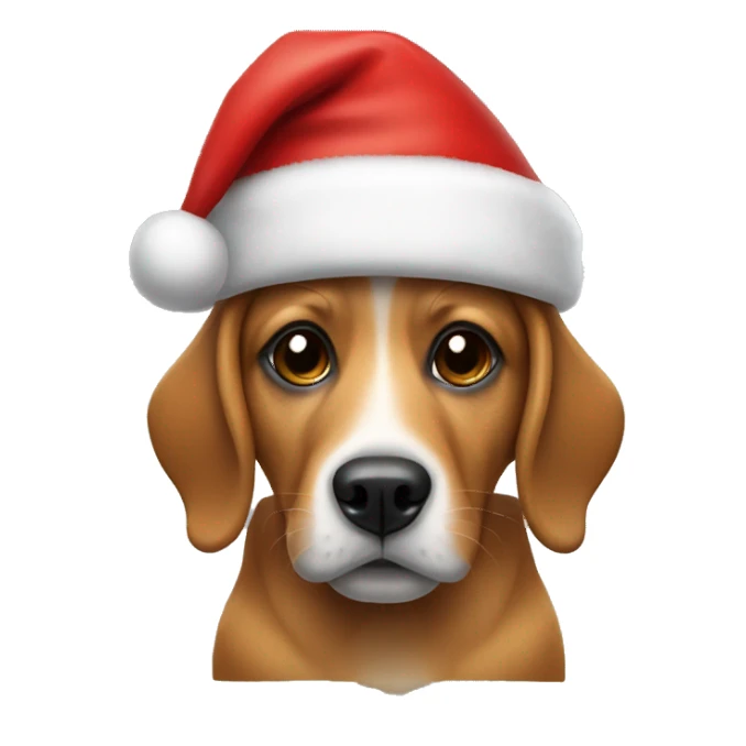 Dog with Santa hat sticker