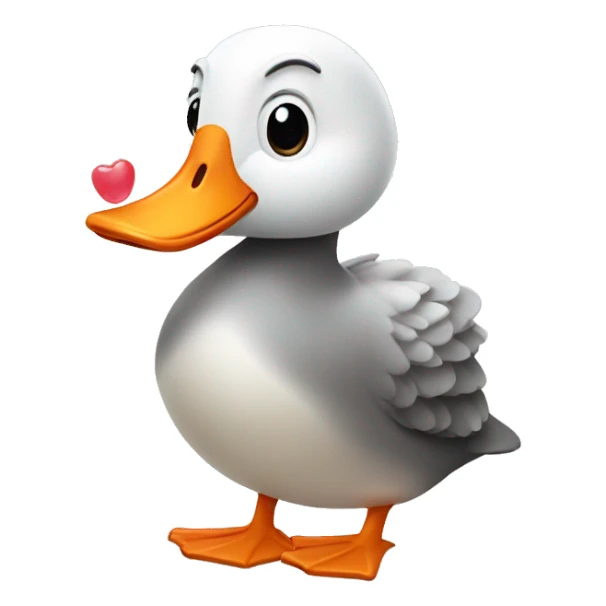 Goose holding a jellybean sticker