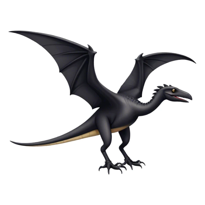 Black pterodactyl dinosaur accurate  sticker