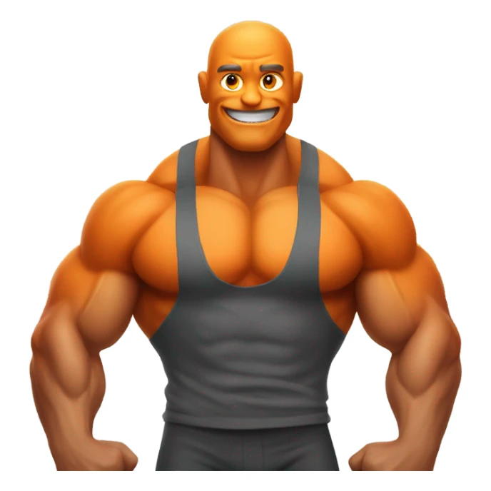 Very muscular orange fruit man sticker