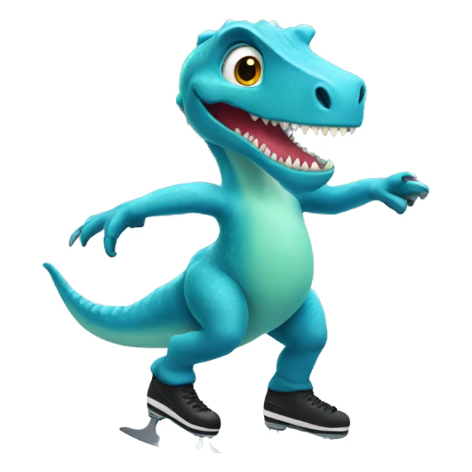 Ice skating dinosaur  sticker