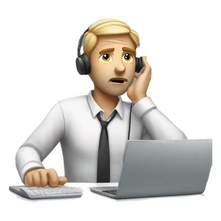 tired call center employee sticker