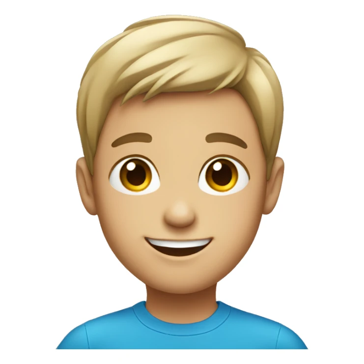 smiling boy in blue shirt sticker