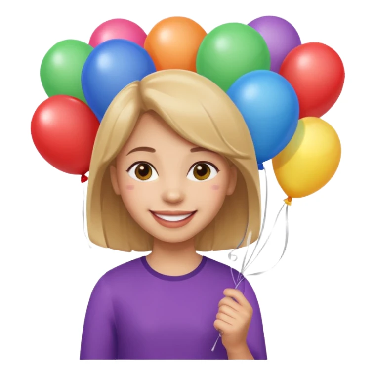 Girl with baloons sticker
