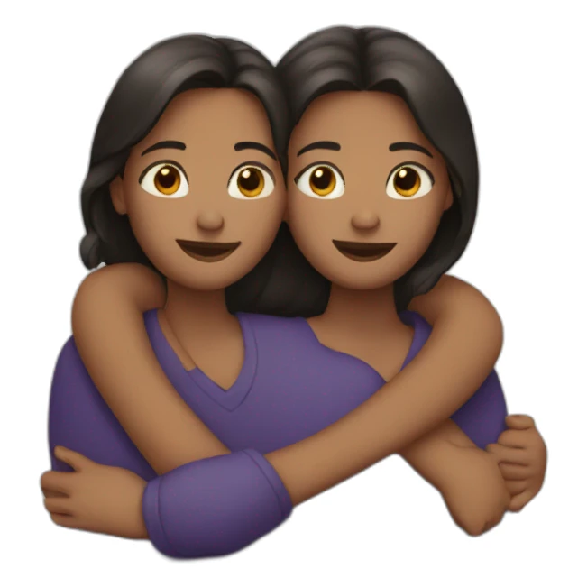 Two sisters hugging sticker