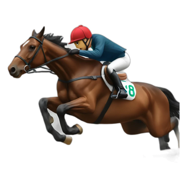 racing horse jumping over a hurdle sticker