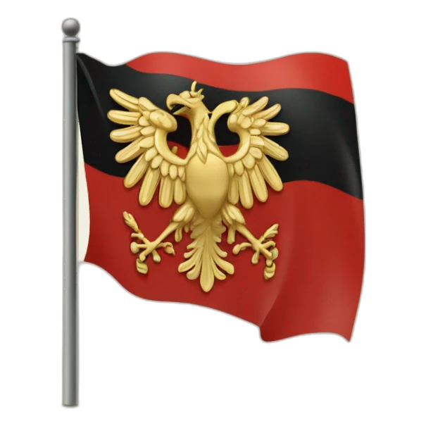 Albanische Flagge mit einen goldenen adler sticker