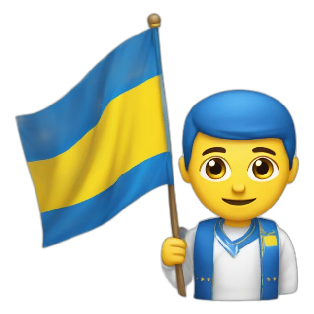 anatoliy sharij with ukrainian flag sticker