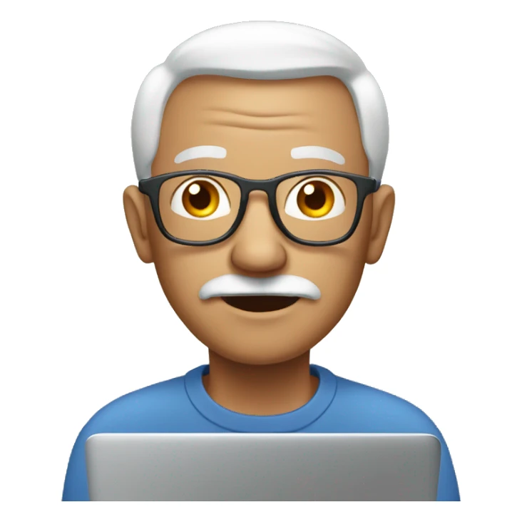 grandpa on a laptop sticker