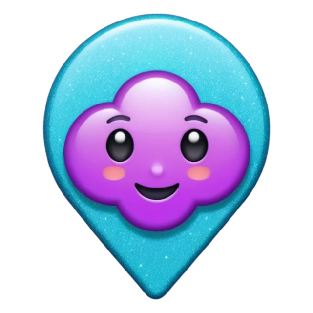 glitter purple and cian pin office sticker