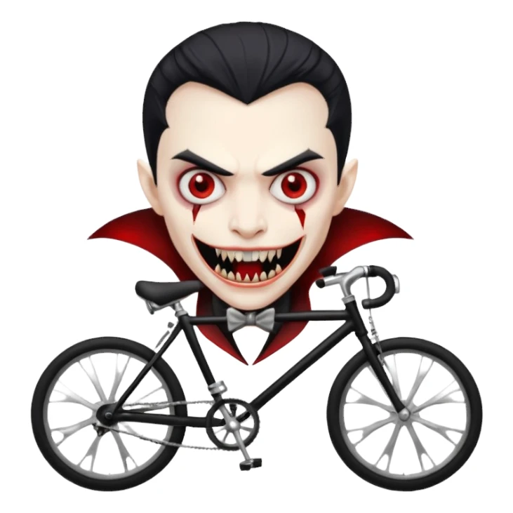 Scary vampire with bicycle. sticker