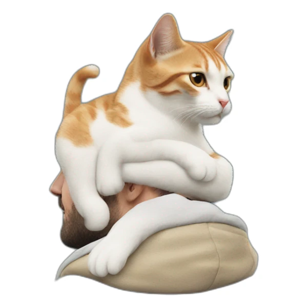 Cat on man’s shoulder  sticker