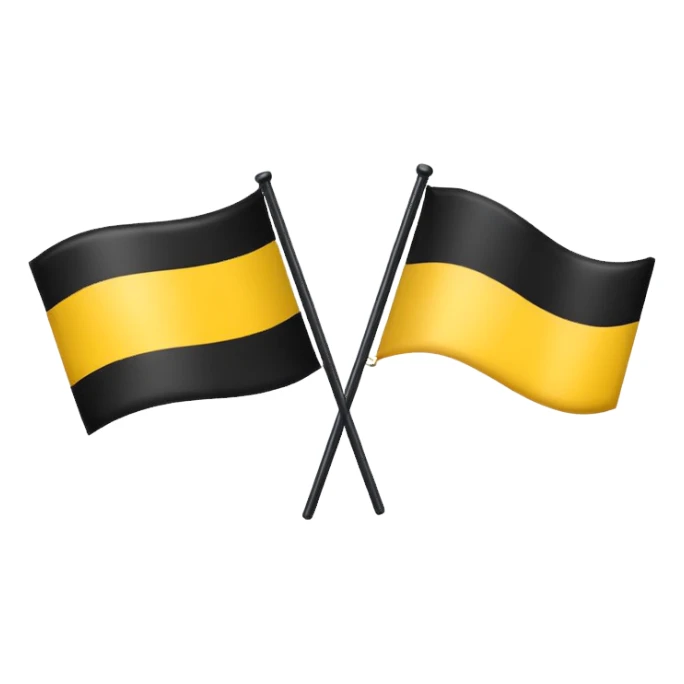 flag top black bottom yellow sticker
