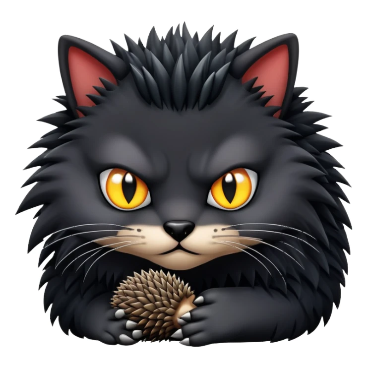 Evil cat with hedgehog sticker