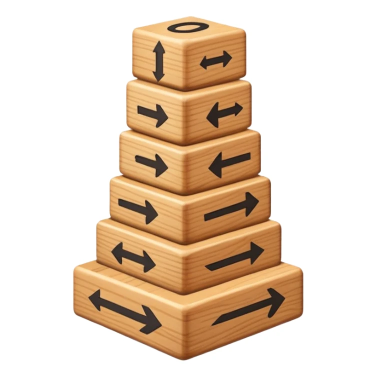 stack of blocks with arrows between them sticker