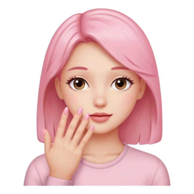 blushing with fingers sticker