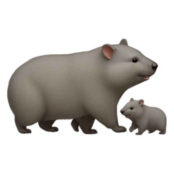 wombat family walking sticker