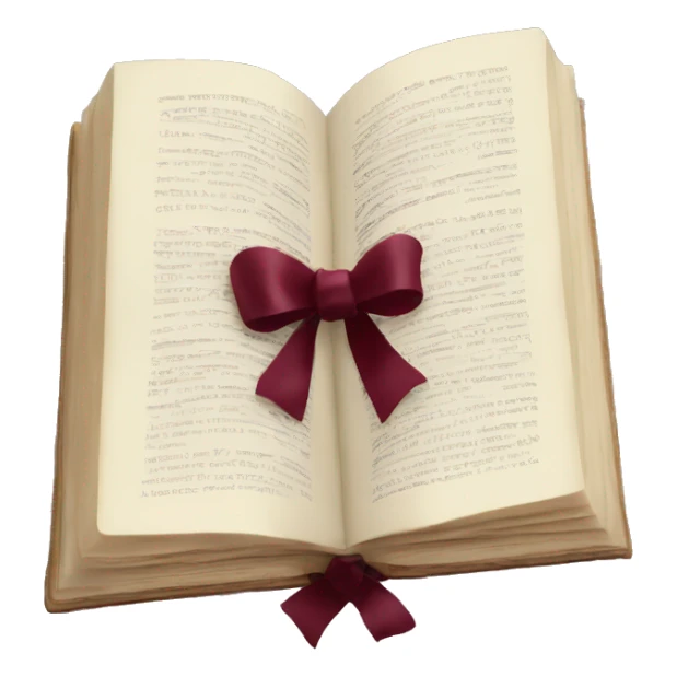 open book with burgundy bow  sticker