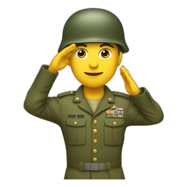 Soldier with army helmet saluting  sticker