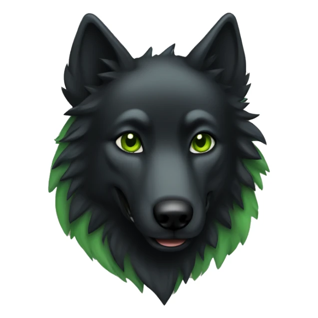 black and green wolf sticker