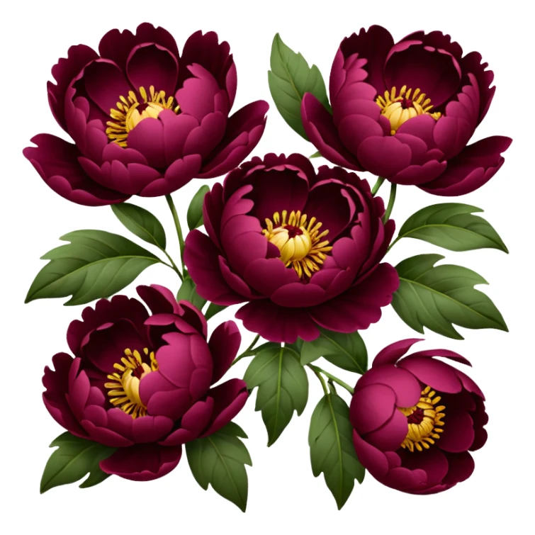 burgundy peonies sticker