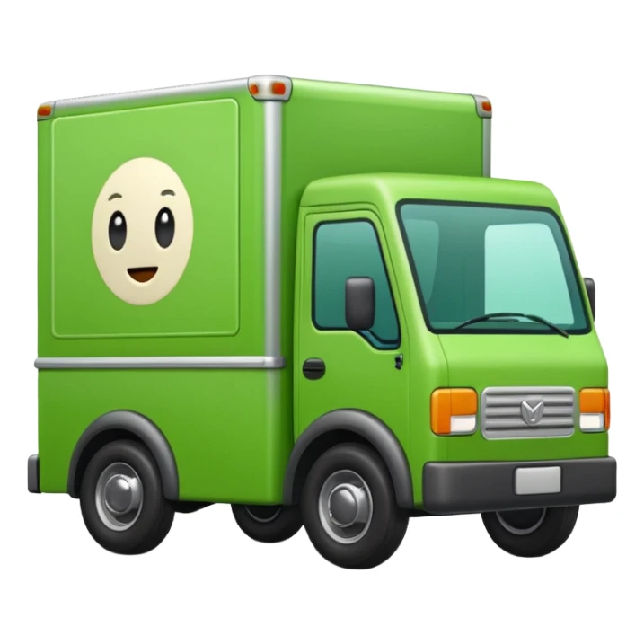 delivery truck green cute sticker