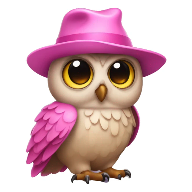 owl with pink hat sticker